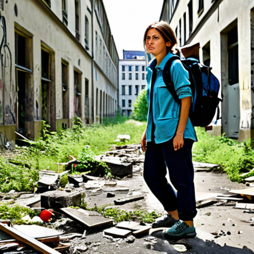 Resourceful Survivor**

"A fully clothed female character in practical, modest attire, scavenging for materials in a ruined section of Berlin, Germany. Backpack visible, tools at her belt. Environment: Overgrown urban landscape with crumbling buildings and graffiti. Safe for work, appropriate content, perfect anatomy, natural proportions, well-formed hands, professional illustration, family-friendly."

**