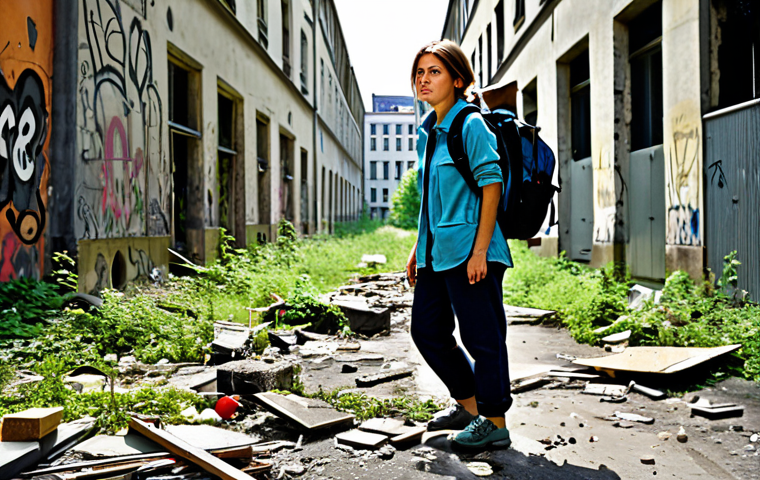 Resourceful Survivor**
"A fully clothed female character in practical, modest attire, scavenging for materials in a ruined section of Berlin, Germany. Backpack visible, tools at her belt. Environment: Overgrown urban landscape with crumbling buildings and graffiti. Safe for work, appropriate content, perfect anatomy, natural proportions, well-formed hands, professional illustration, family-friendly."
**