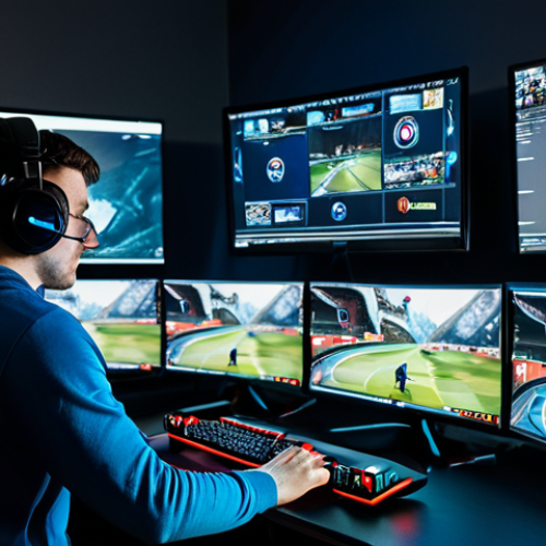 Home 22 Strategic Analysis**
"A professional gamer in a fully clothed, comfortable gaming outfit, analyzing Eternal Return gameplay footage on a large monitor. The setting is a modern, well-lit gaming room with multiple screens. The focus is on concentration and strategic thinking. Safe for work, appropriate content, perfect anatomy, natural proportions, professional esports scene."
**