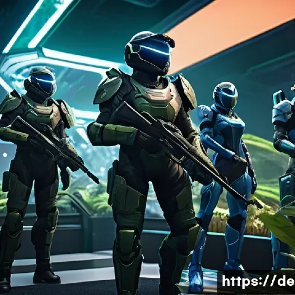 이터널리턴 업데이트 주기 연구 - A dynamic gaming scene showcasing a futuristic battle arena from Eternal Return, featuring a diverse...