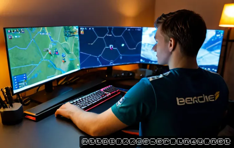 Home 17 이터널리턴 PvP 공략법 - Photorealistic German esports player in a tidy Berlin apartment, focused on a competitive multiplaye...